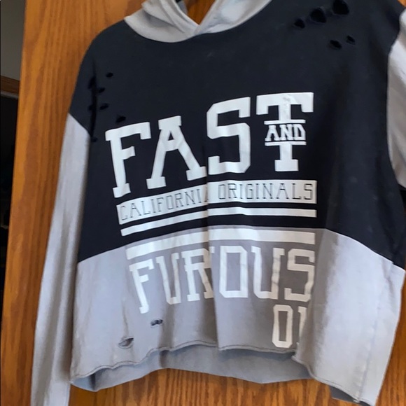 Fast & Furious Cut Cropped Hoodie - Picture 3 of 6